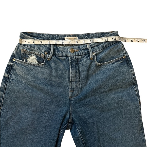 GOOD AMERICAN high-rise straight leg tappered Denim Jeans size 2/26 - Picture 3 of 6